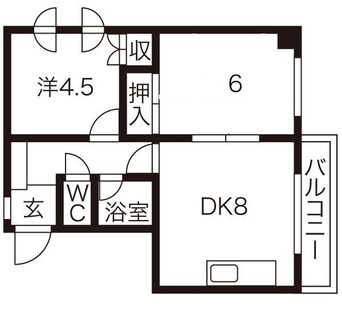 間取図 札幌市営地下鉄南北線/麻生駅 徒歩15分 3階 築34年