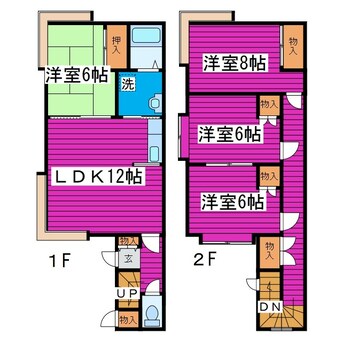 間取図 札幌市営地下鉄南北線/麻生駅 バス20分麻15　花畔団地線　花川南1条5丁目下車:停歩2分 1-2階 築31年