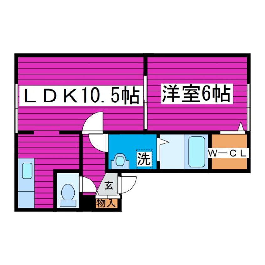 間取図 札沼線<学園都市線>/当別駅 徒歩5分 1階 築22年