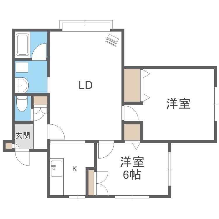 間取り図 札沼線<学園都市線>/篠路駅 徒歩13分 1階 築19年