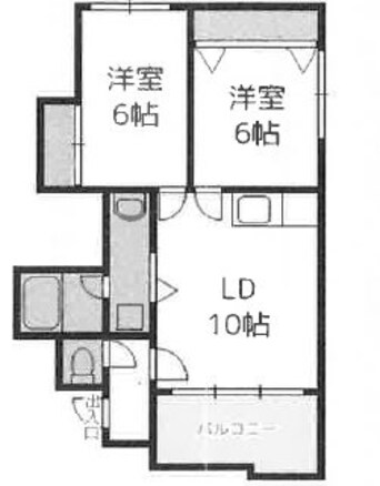 間取図 札幌市営地下鉄東豊線/新道東駅 徒歩11分 2階 築37年