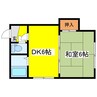 ヒュース篠路 1DKの間取り