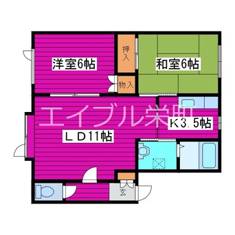 間取図 01　屯田線/屯田7条10丁目 2階 築28年