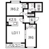 札沼線<学園都市線>/百合が原駅 徒歩4分 3階 築23年 2LDKの間取り