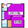 ウインズ麻生 1LDKの間取り
