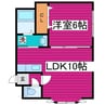 グランジュール弐番館 1LDKの間取り