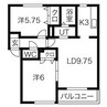アベニールイースト 2LDKの間取り