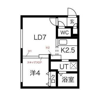 間取図 函館本線/手稲駅 徒歩3分 3階 築2年