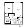 ラフィーネ栄町 1LDKの間取り