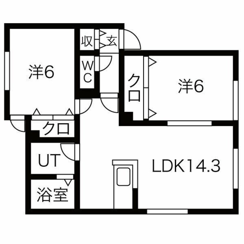 間取図 宮44山口/曙4条2丁目 2階 築9年