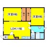 4条ハイツ 2LDKの間取り