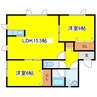 札沼線<学園都市線>/新琴似駅 徒歩50分 1階 築18年 2LDKの間取り