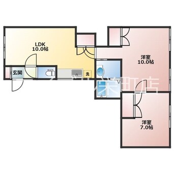 間取図 札幌市営地下鉄南北線/北３４条駅 徒歩6分 1階 築33年