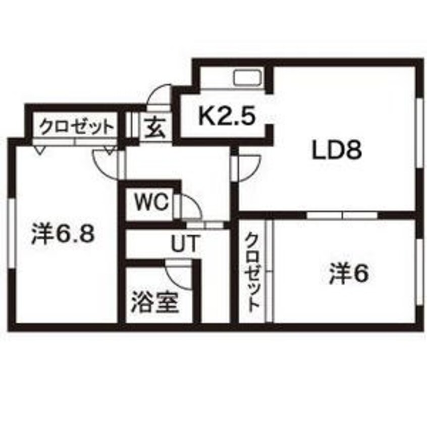 間取図 札沼線<学園都市線>/新琴似駅 徒歩19分 2階 築28年