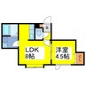 カーサ・ビバーチェ 1LDKの間取り
