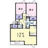 ノースリバーIV 2LDKの間取り