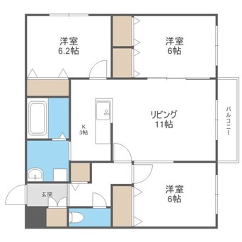 間取図 函館本線/稲穂駅 徒歩44分 2階 1年未満