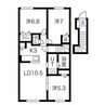 NKサンフラワーII 3LDKの間取り