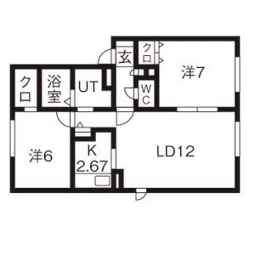 間取図 函館本線/稲穂駅 徒歩12分 2階 築22年