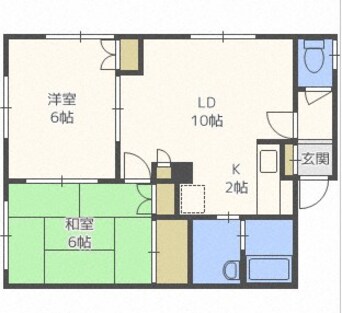 間取図 札沼線<学園都市線>/新琴似駅 徒歩15分 2階 築27年