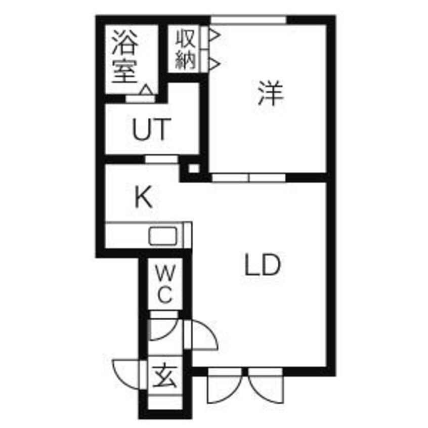 間取図 14　花川南団地線/石狩南高校前 1階 築21年