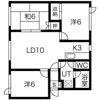 間取図 札沼線<学園都市線>/新川駅 徒歩23分 2階 築29年