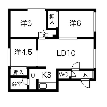 間取図 札沼線<学園都市線>/新琴似駅 徒歩30分 2階 築32年