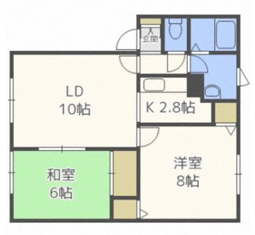 間取図 函館本線/手稲駅 徒歩8分 1階 築29年