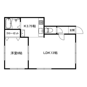 間取図 札沼線<学園都市線>/新琴似駅 徒歩4分 1階 築19年