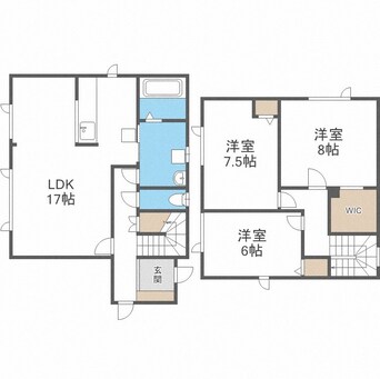 間取図 あいの里線/獅子内会館 1-2階 築24年