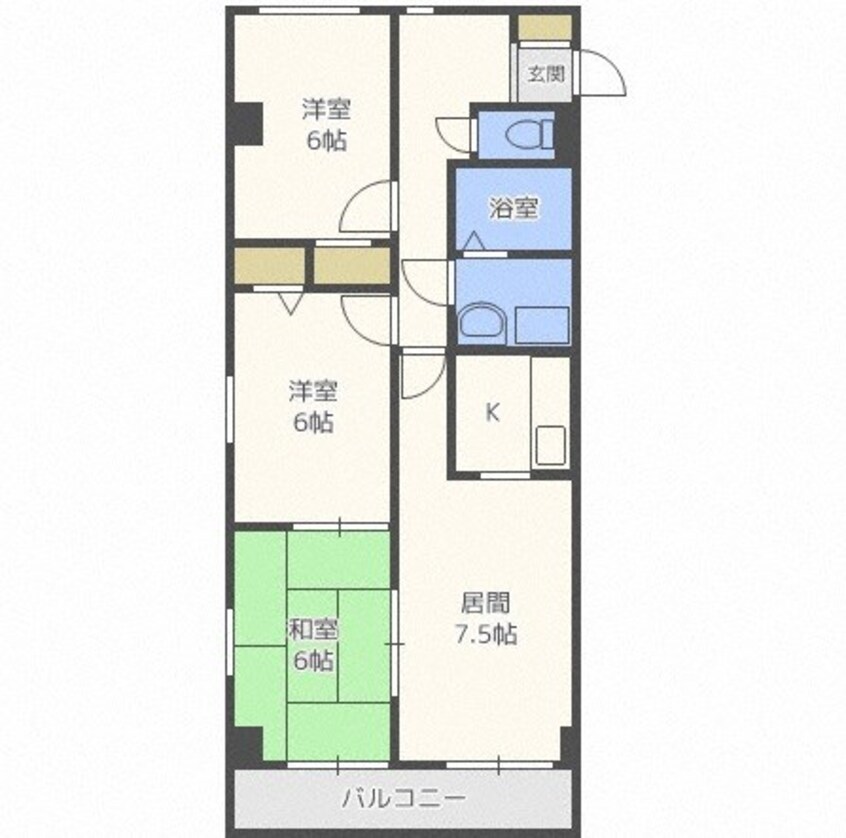 間取図 札幌市営地下鉄東西線/宮の沢駅 徒歩20分 2階 築31年