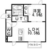 函館本線/手稲駅 徒歩23分 2階 築13年 1LDKの間取り