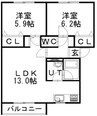 函館本線/手稲駅 徒歩10分 2階 築23年 2LDKの間取り