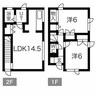 札沼線<学園都市線>/新琴似駅 徒歩23分 1-2階 築18年 2LDKの間取り