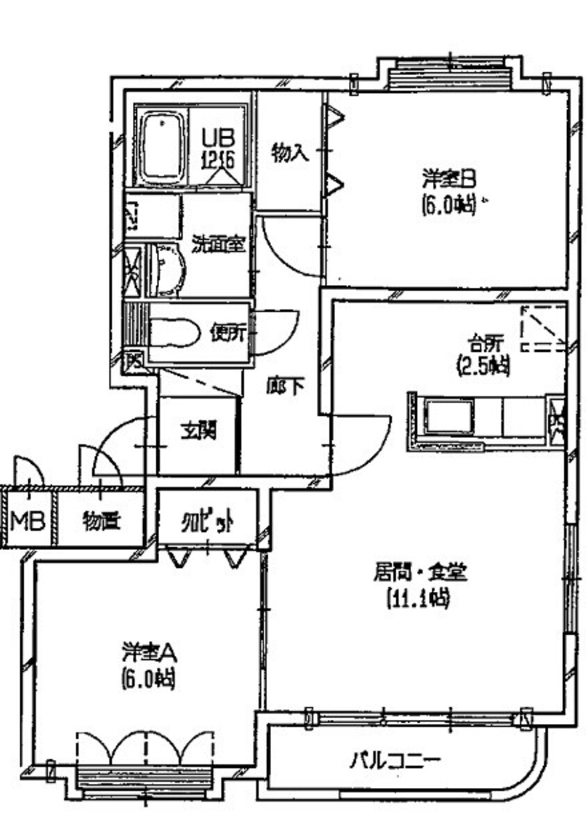 間取図 札沼線<学園都市線>/篠路駅 徒歩12分 3階 築21年