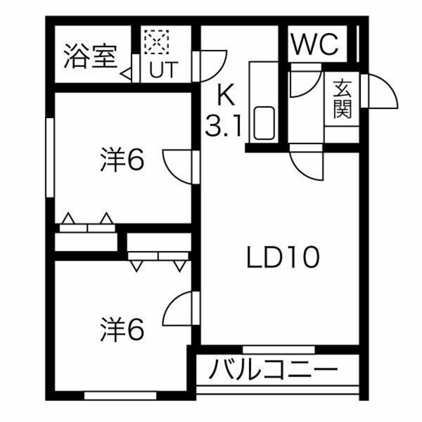 間取図 函館本線/手稲駅 徒歩6分 1階 1年未満