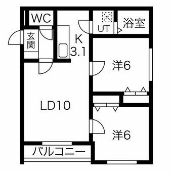 間取図 函館本線/手稲駅 徒歩6分 3階 1年未満