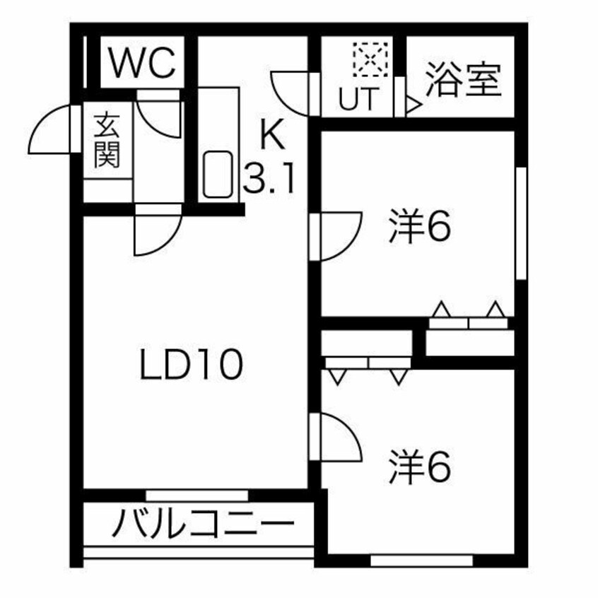 間取図 函館本線/手稲駅 徒歩6分 3階 1年未満