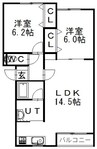 札沼線<学園都市線>/新琴似駅 徒歩6分 1階 築24年 2LDKの間取り