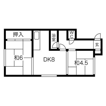 間取図 札沼線<学園都市線>/新川駅 徒歩9分 3階 築45年