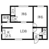 札沼線<学園都市線>/新琴似駅 徒歩20分 2階 築48年 2LDKの間取り