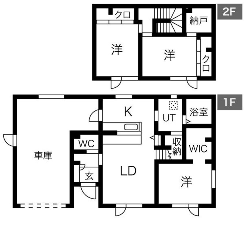 間取図 札沼線<学園都市線>/篠路駅 徒歩11分 1-2階 築2年