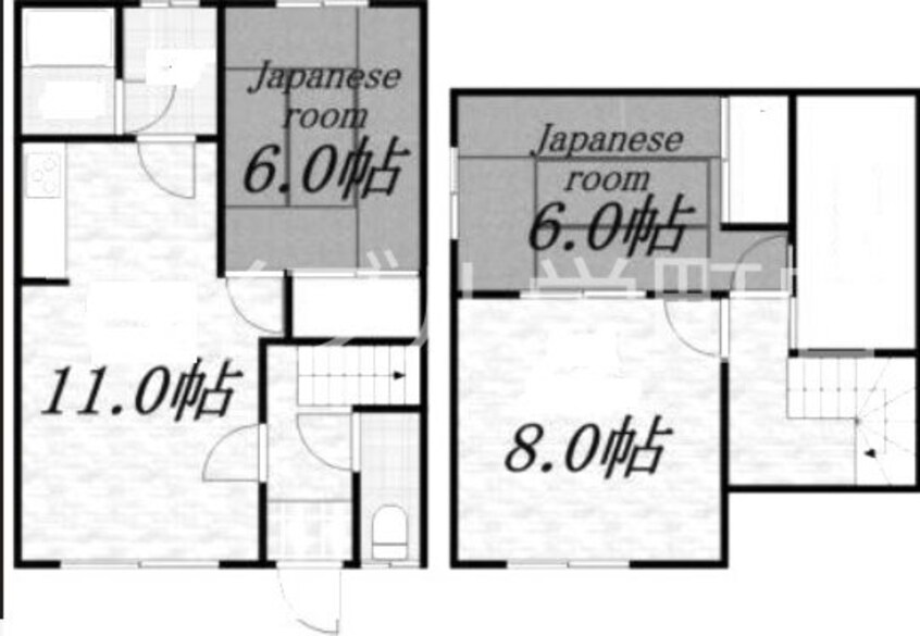 間取図 札沼線<学園都市線>/太平駅 徒歩23分 1-2階 築36年