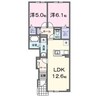 札沼線<学園都市線>/当別駅 徒歩13分 1階 建築中 2LDKの間取り