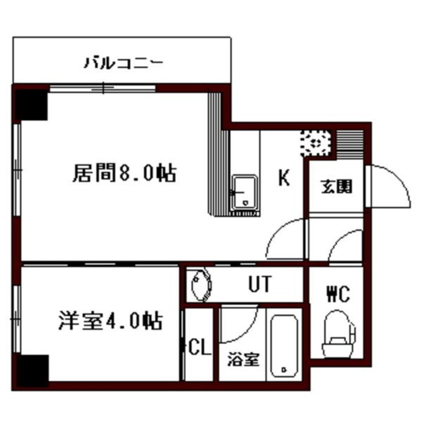 間取図 函館本線/手稲駅 徒歩4分 2階 築16年