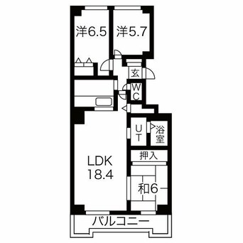 間取図 札幌市営地下鉄南北線/麻生駅 徒歩10分 5階 築30年