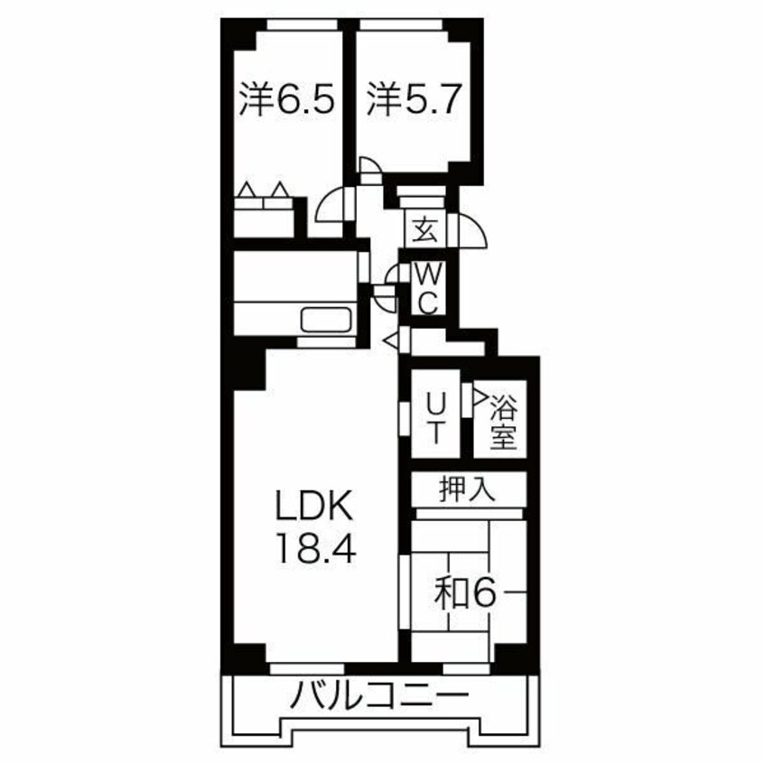 間取図 札幌市営地下鉄南北線/麻生駅 徒歩10分 5階 築30年