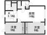 札沼線<学園都市線>/新川駅 徒歩23分 2階 築22年 2LDKの間取り