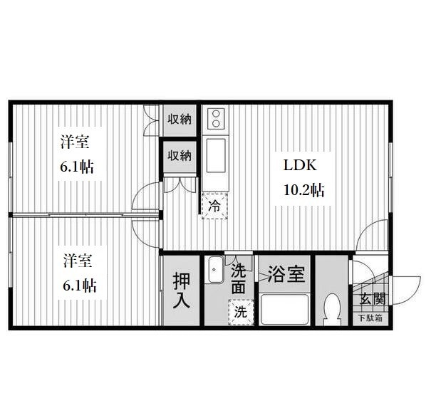 間取り図 14　花川南団地線/花川南5条3丁目 1階 築32年