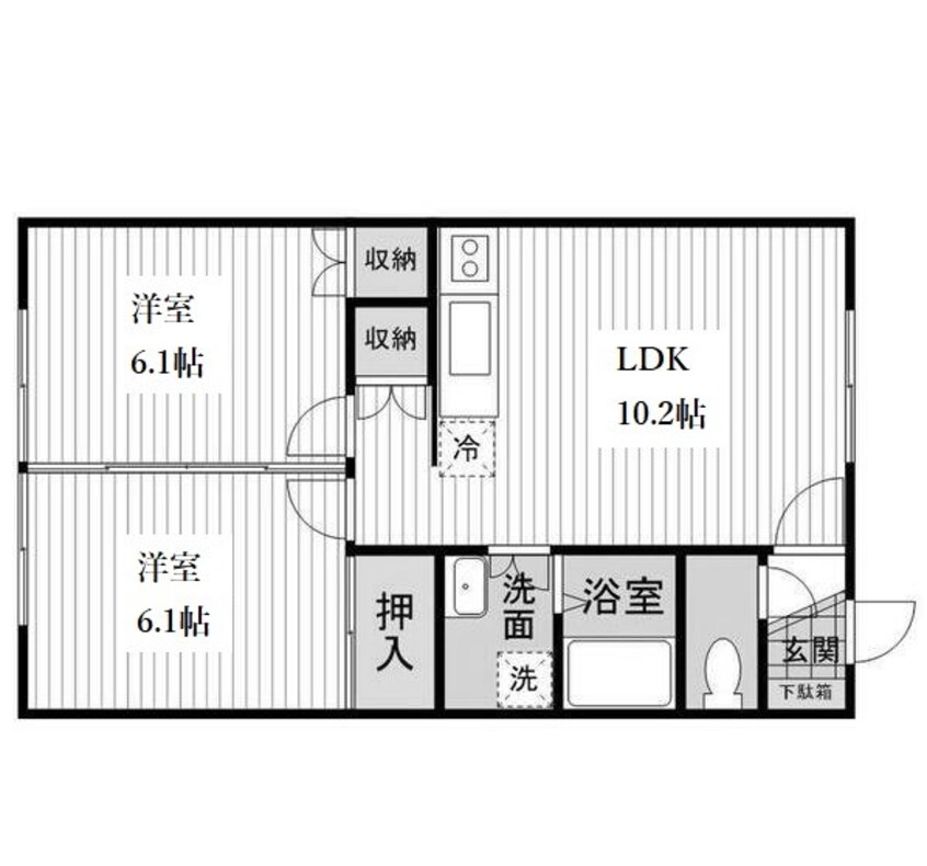 間取図 14　花川南団地線/花川南5条3丁目 1階 築31年